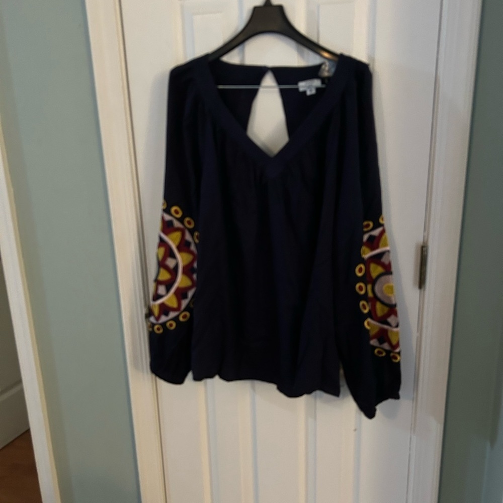 Crown & Ivy Embellished Balloon Sleeve blouse